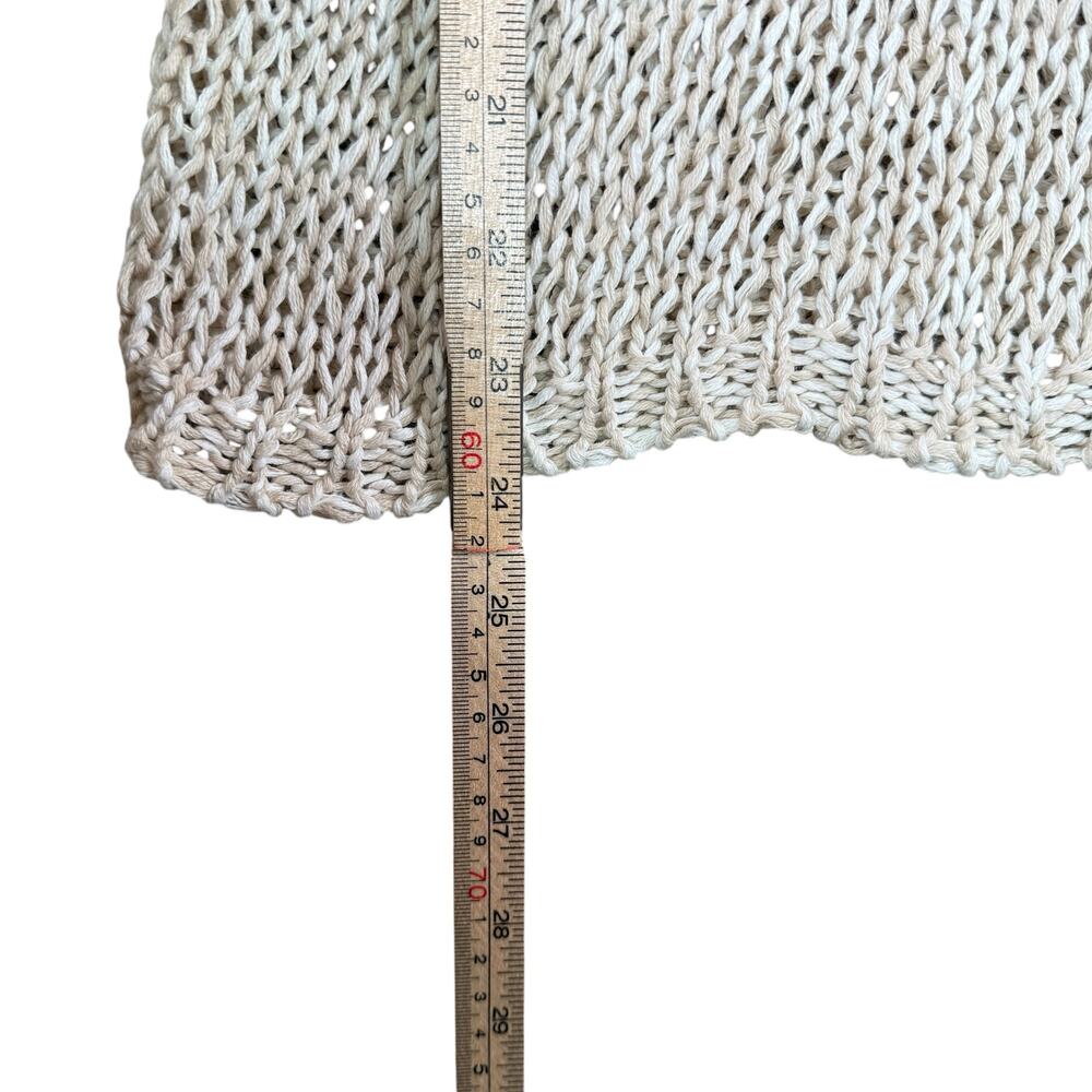 Eileen Fisher Organic Cotton Open Knit Pullover Sweater Top Neutral Boho | M - Picture 6 of 9